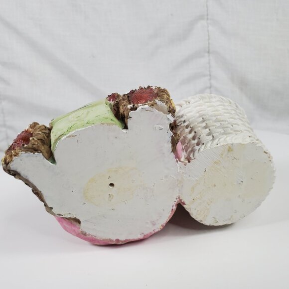 Vintage Teddy Bear with Basket Planter - Picture 6 of 7